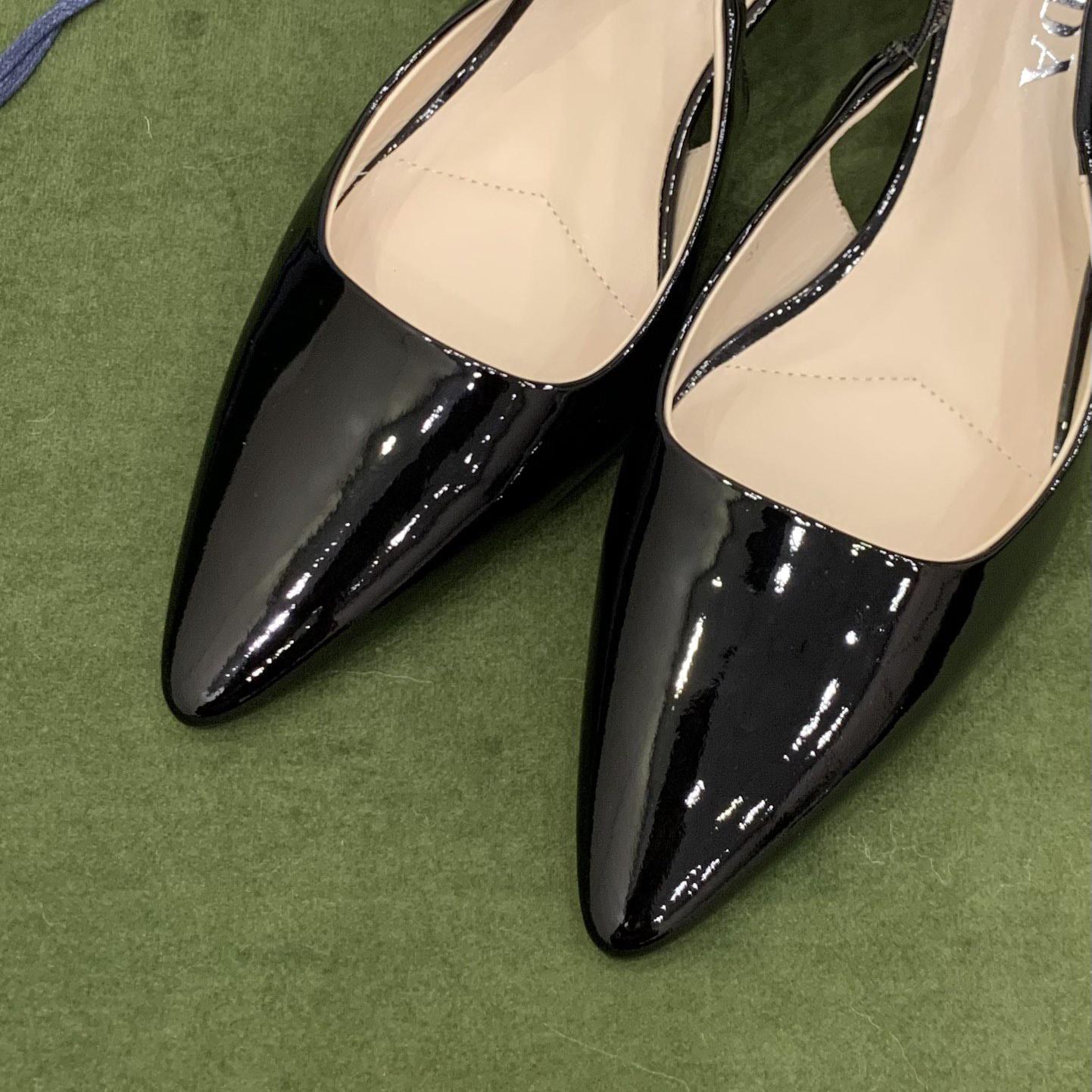 Prada Patent Leather Slingbacks - DopestKickz