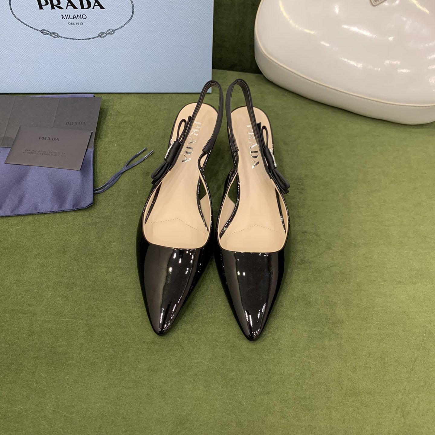 Prada Patent Leather Slingbacks - DopestKickz