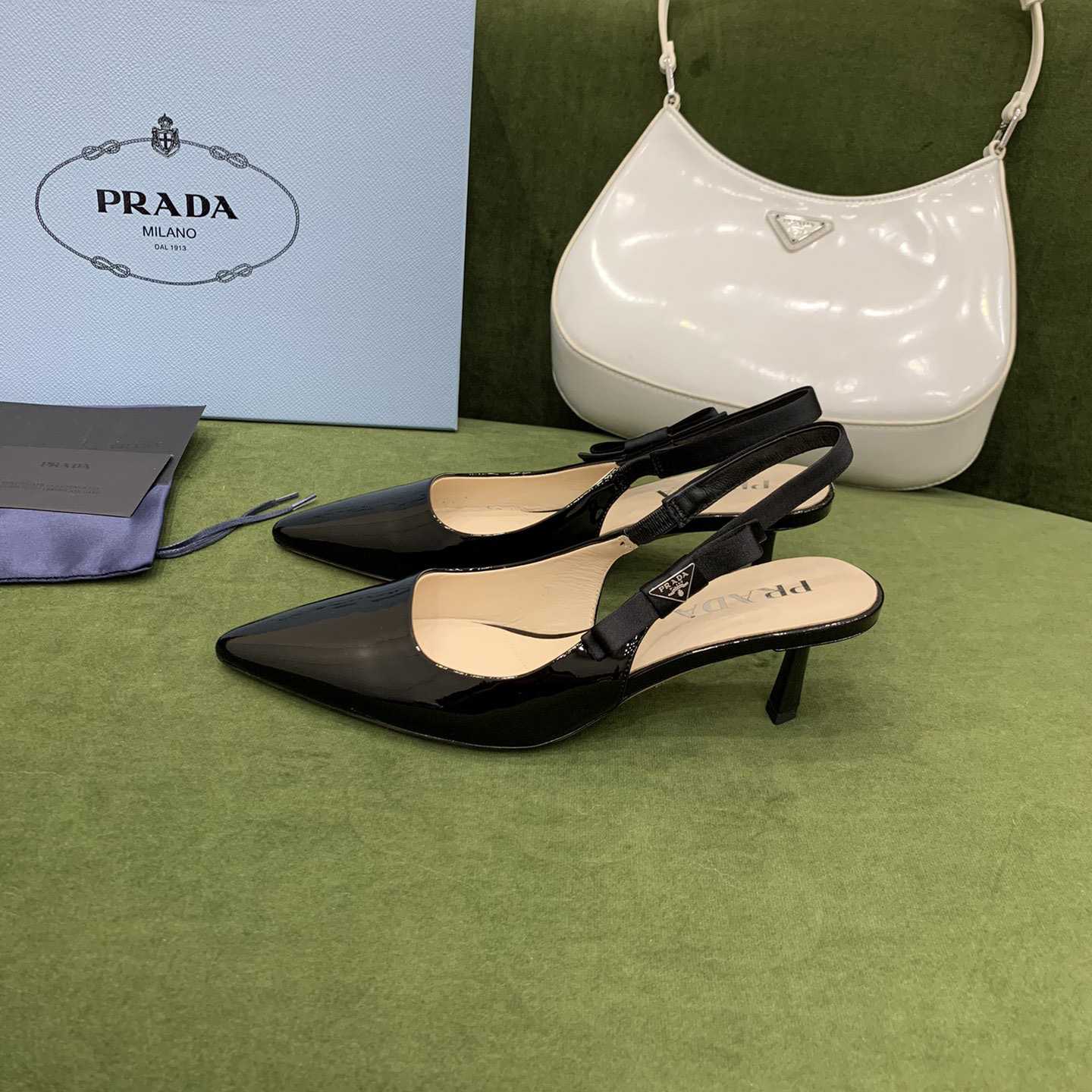 Prada Patent Leather Slingbacks - DopestKickz