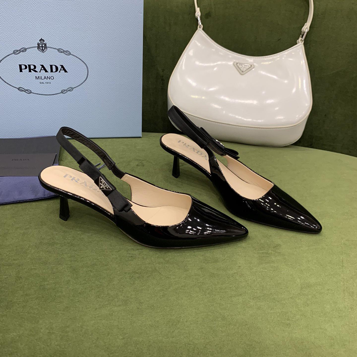 Prada Patent Leather Slingbacks - DopestKickz
