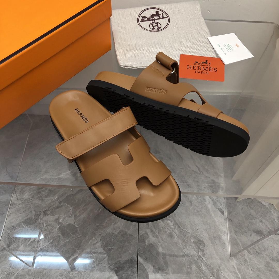 Hermes Authenticated Chypre Sandal Leather - DopestKickz
