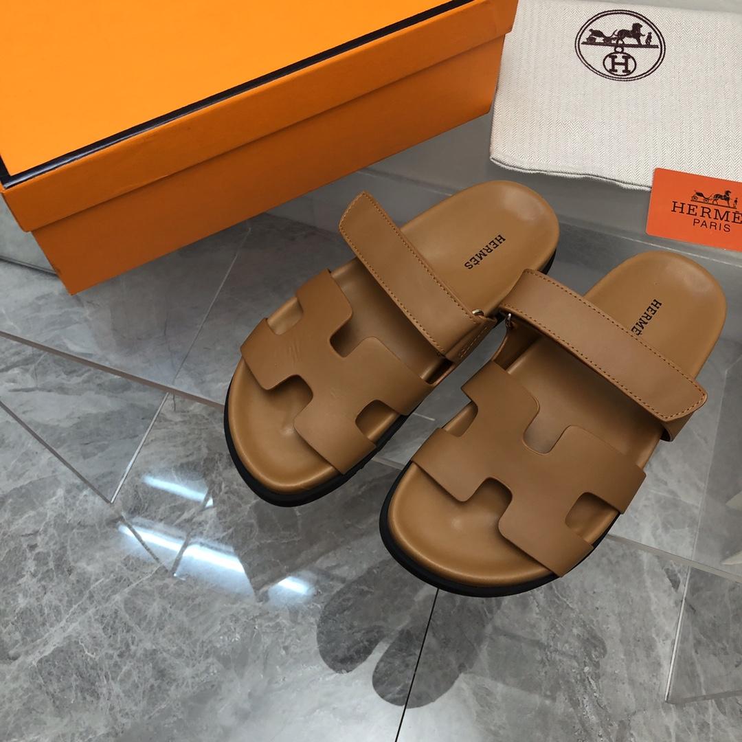 Hermes Authenticated Chypre Sandal Leather - DopestKickz