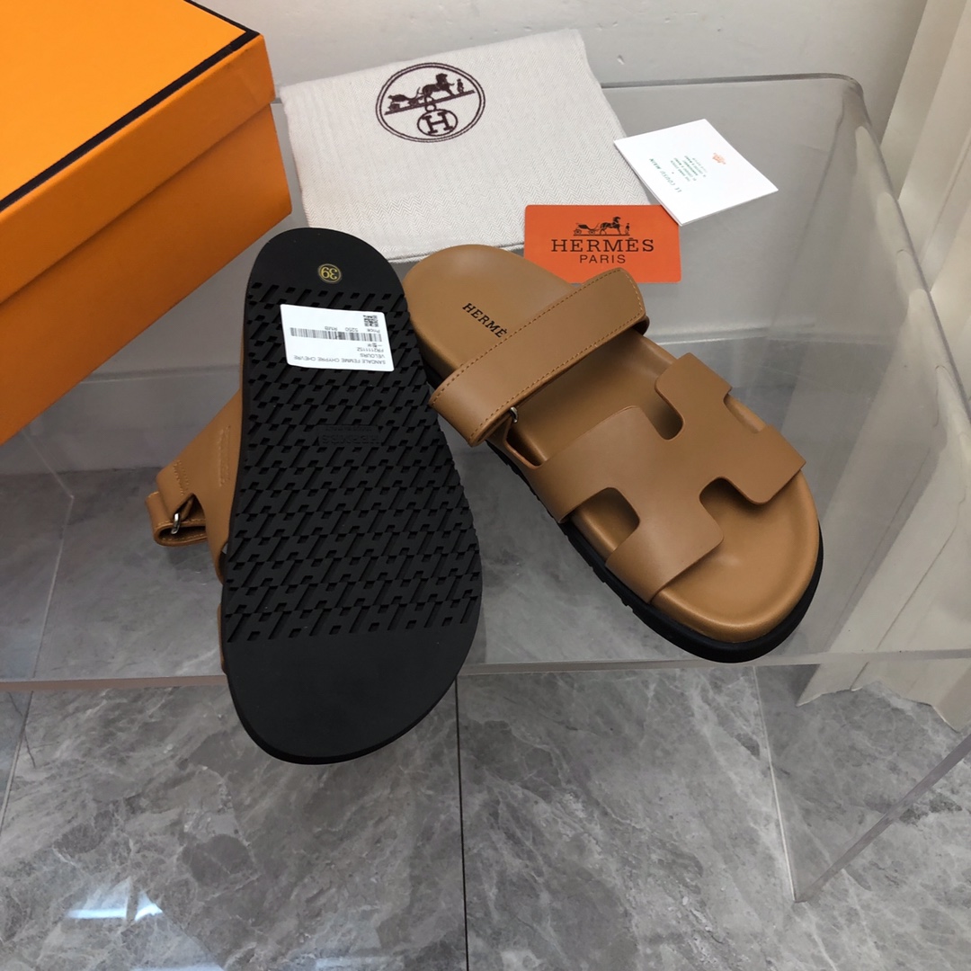 Hermes Authenticated Chypre Sandal Leather - DopestKickz