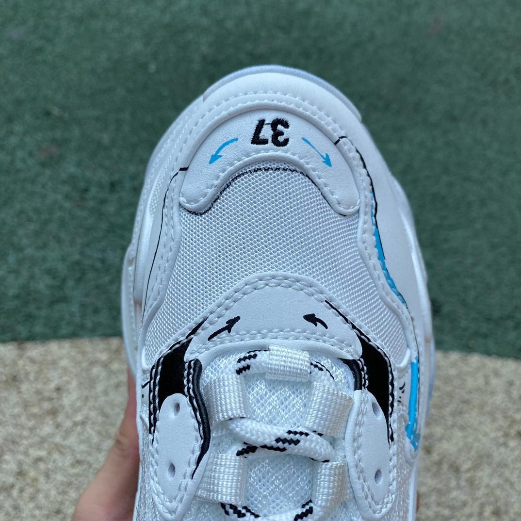 Balenciaga Triple S Sketch Sneaker In White - DopestKickz