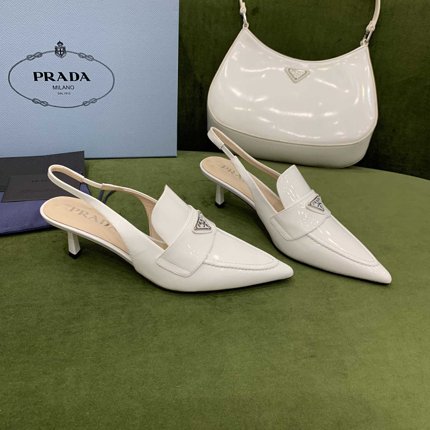 Prada Patent Leather Slingbacks - DopestKickz