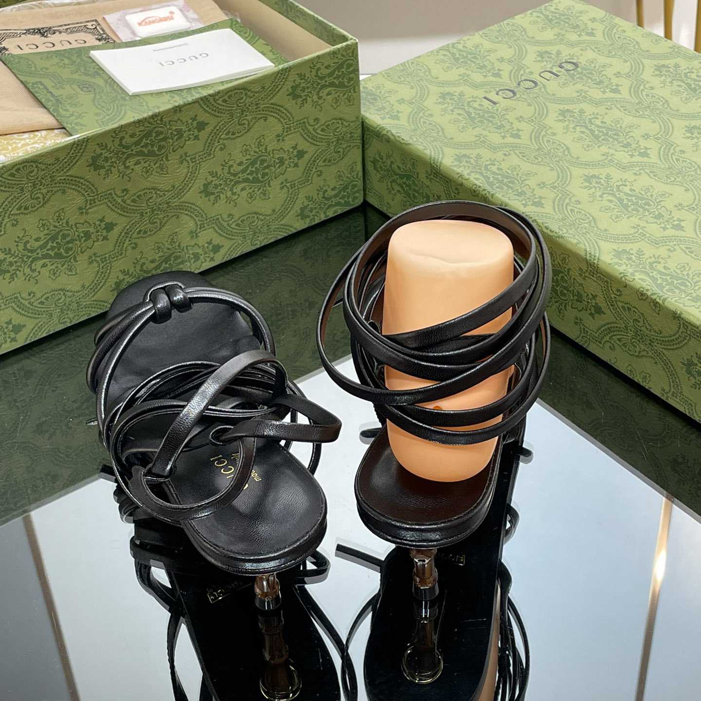 Gucci Women's Strappy Sandal With Bamboo - DopestKickz