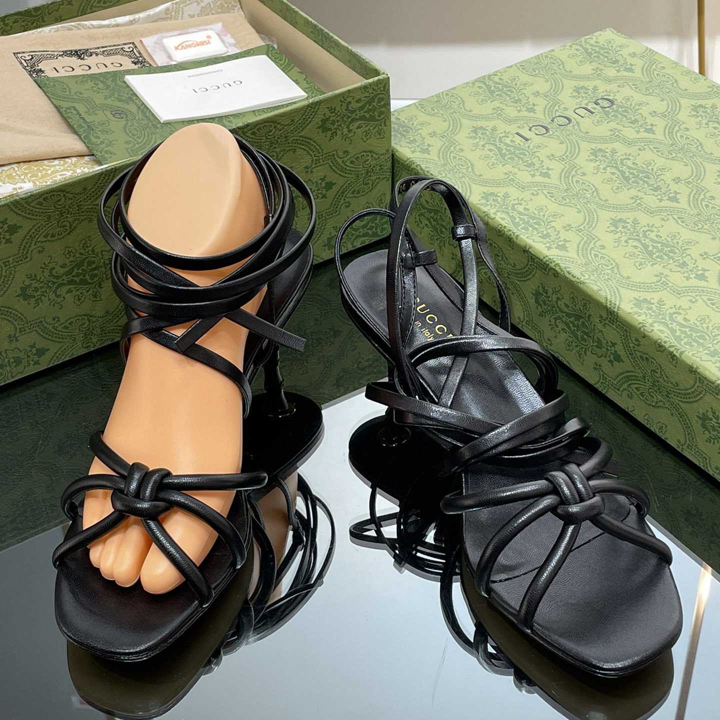 Gucci Women's Strappy Sandal With Bamboo - DopestKickz