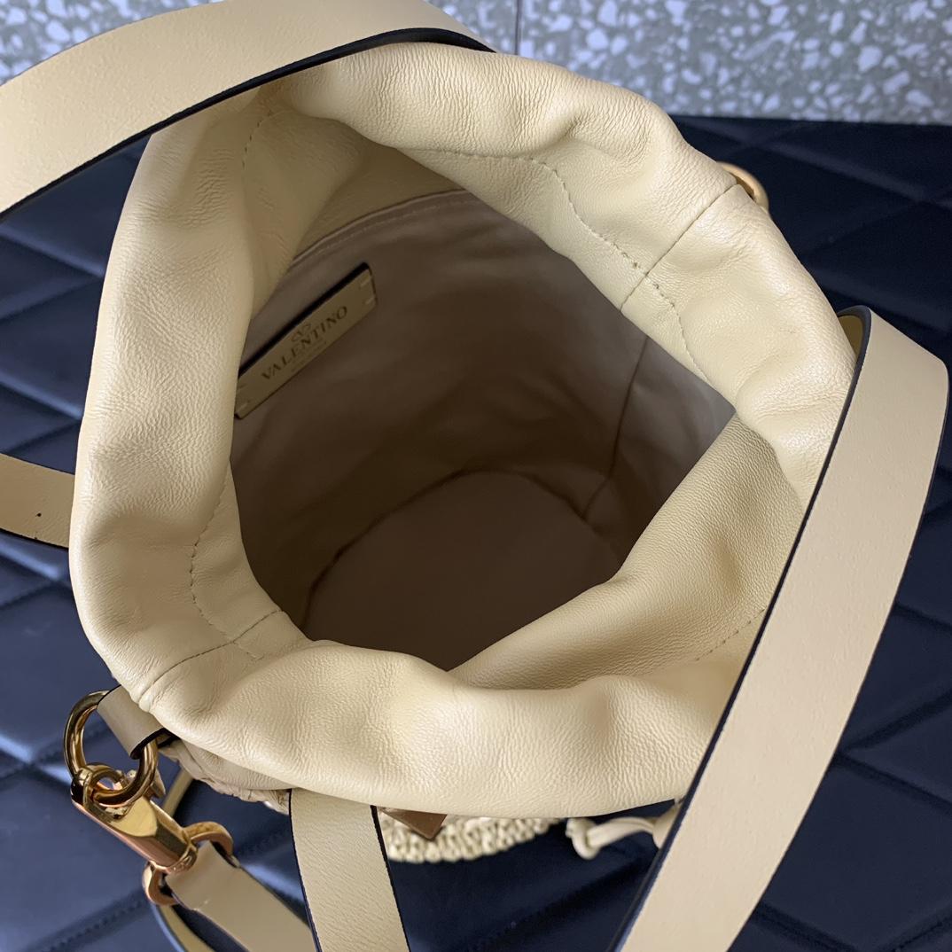 Valenti  Roman Stud Raffia Bucket Bag - DopestKickz