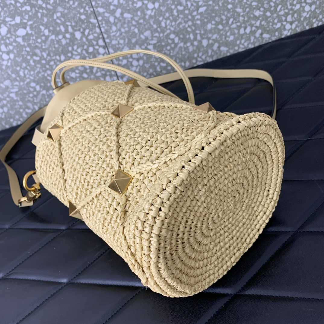 Valenti  Roman Stud Raffia Bucket Bag - DopestKickz