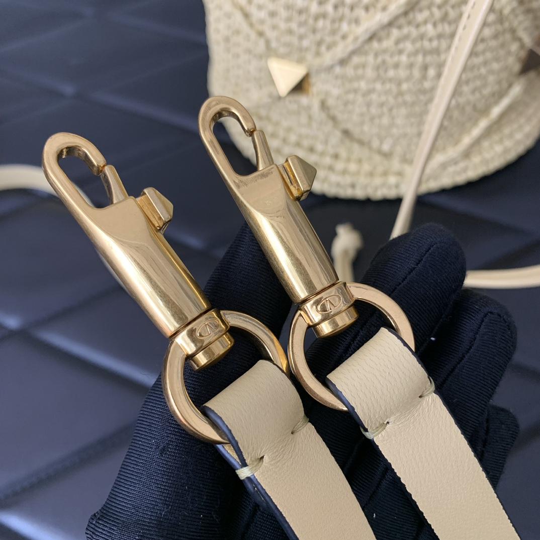 Valenti  Roman Stud Raffia Bucket Bag - DopestKickz