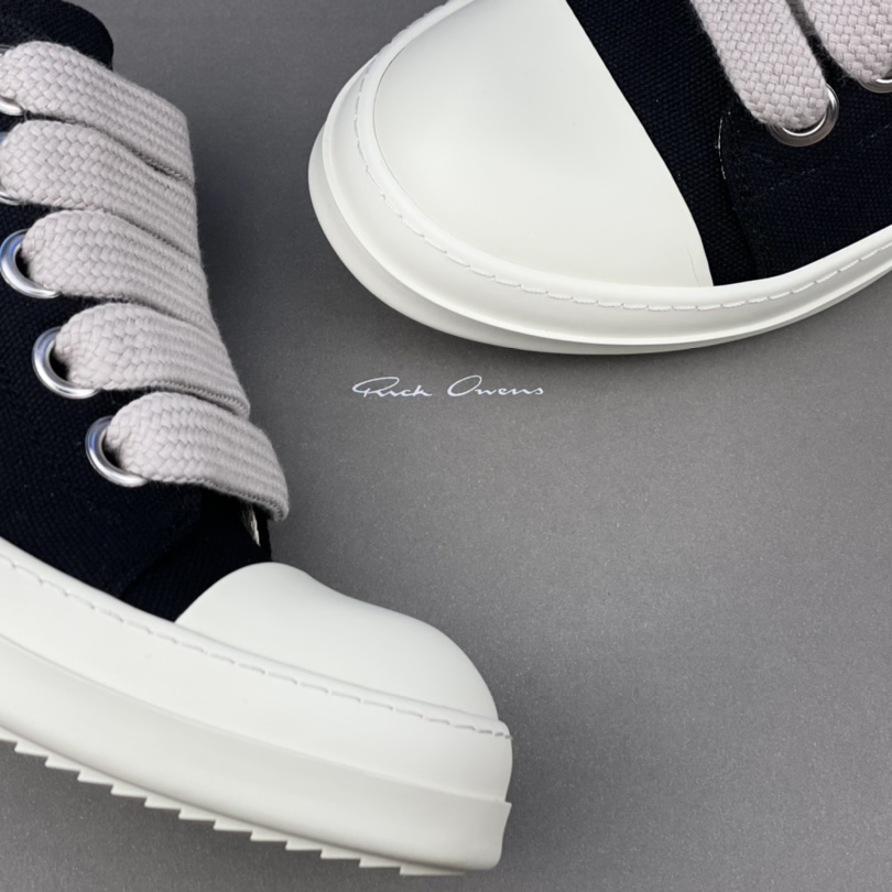 Rick Owens Canvas Low-Top Sneakers - DopestKickz
