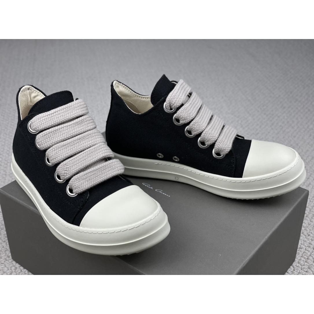 Rick Owens Canvas Low-Top Sneakers - DopestKickz