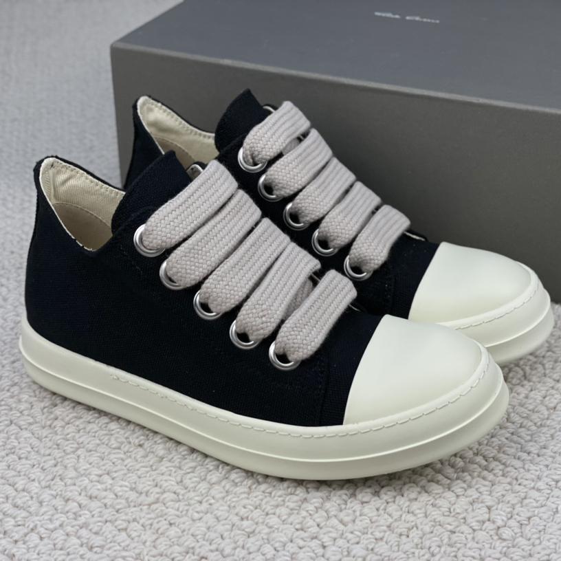 Rick Owens Canvas Low-Top Sneakers - DopestKickz
