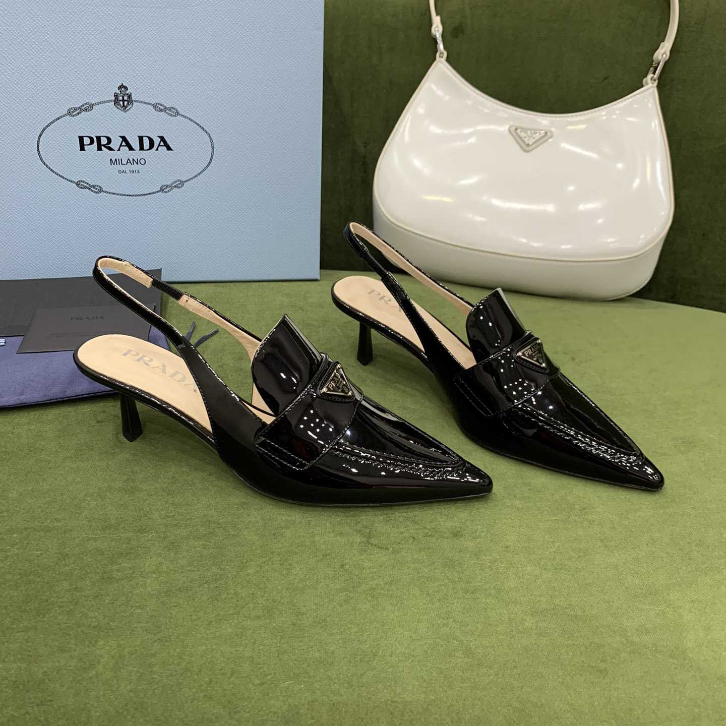 Prada Patent Leather Slingbacks - DopestKickz