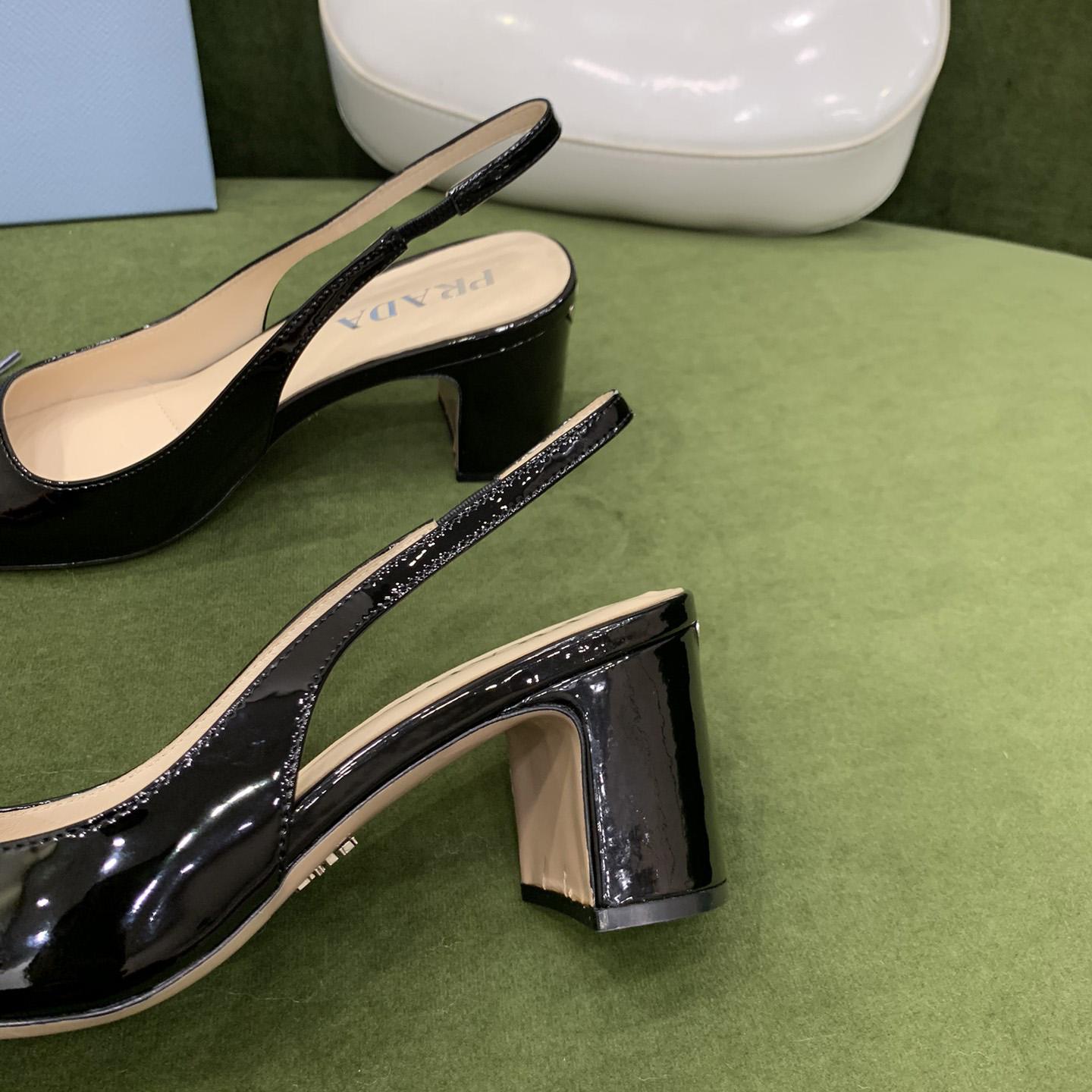 Prada Patent-leather Slingback Pumps - DopestKickz