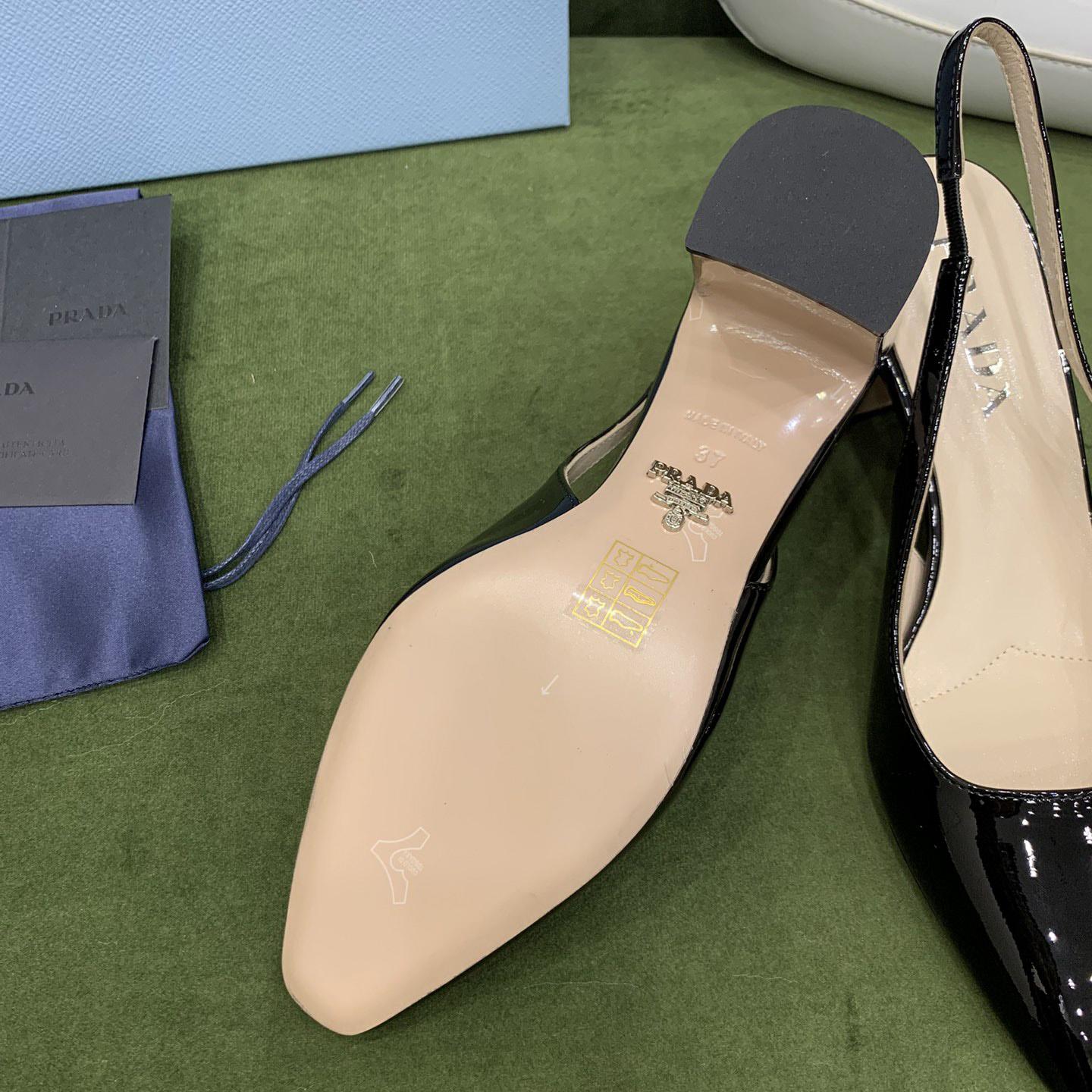 Prada Patent-leather Slingback Pumps - DopestKickz