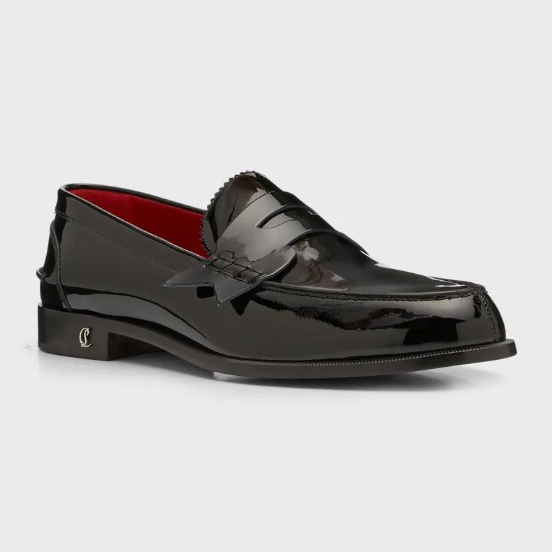 Christian Louboutin Men's No Penny Patent Leather Penny Loafers - DopestKickz