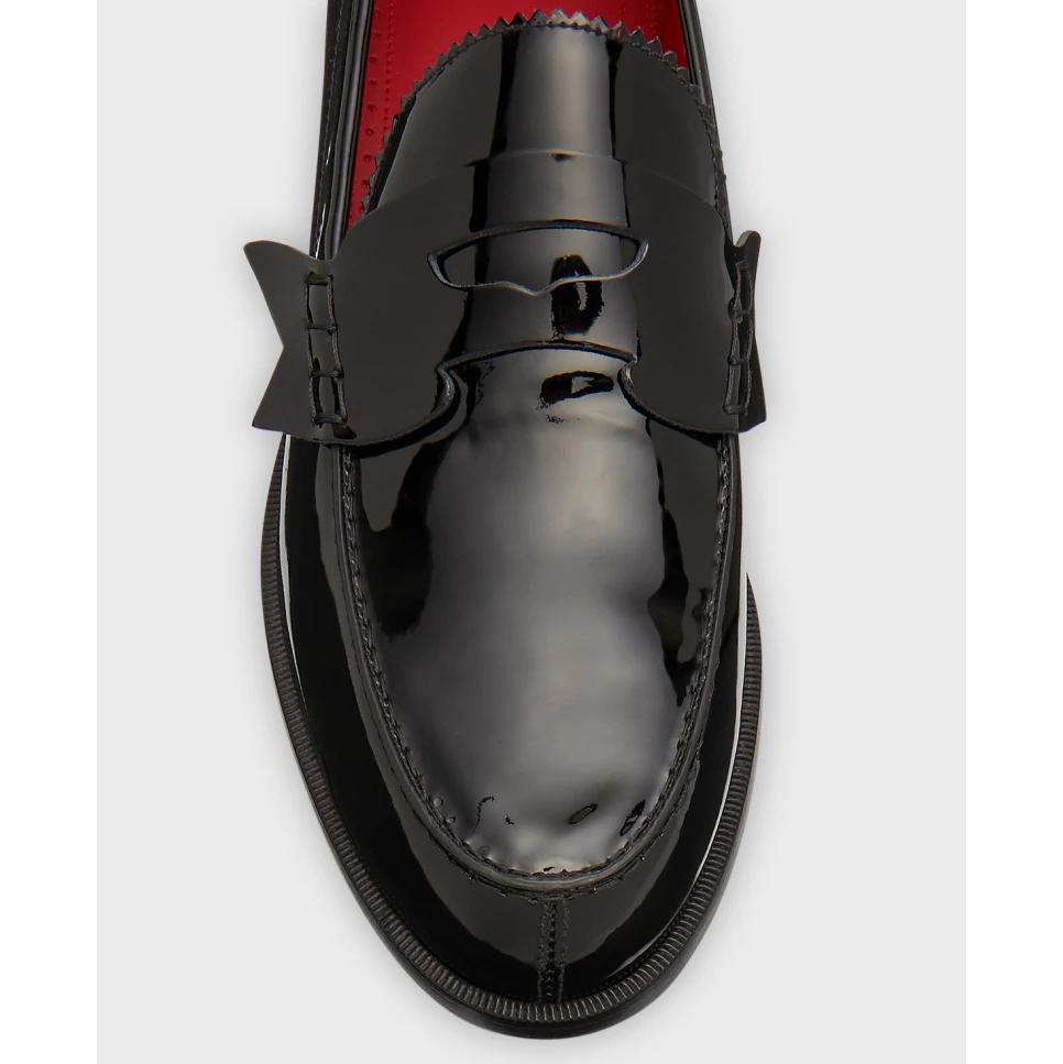 Christian Louboutin Men's No Penny Patent Leather Penny Loafers - DopestKickz