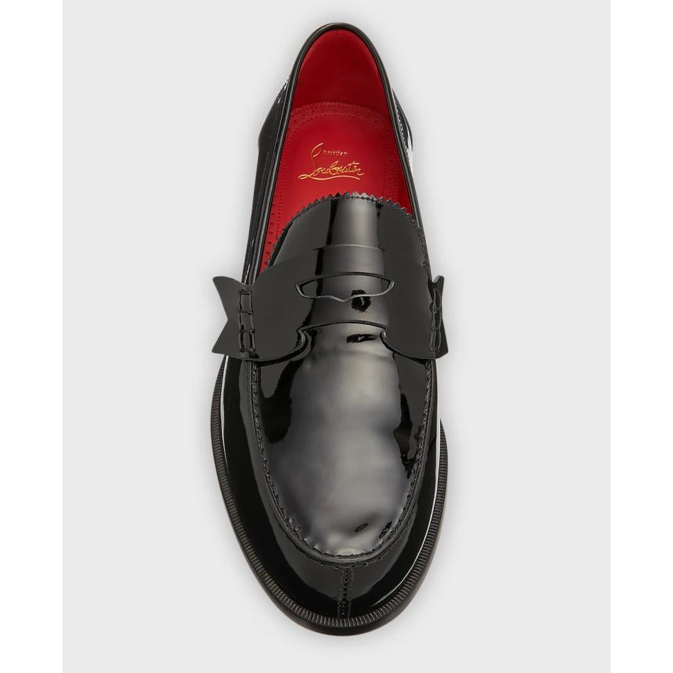 Christian Louboutin Men's No Penny Patent Leather Penny Loafers - DopestKickz