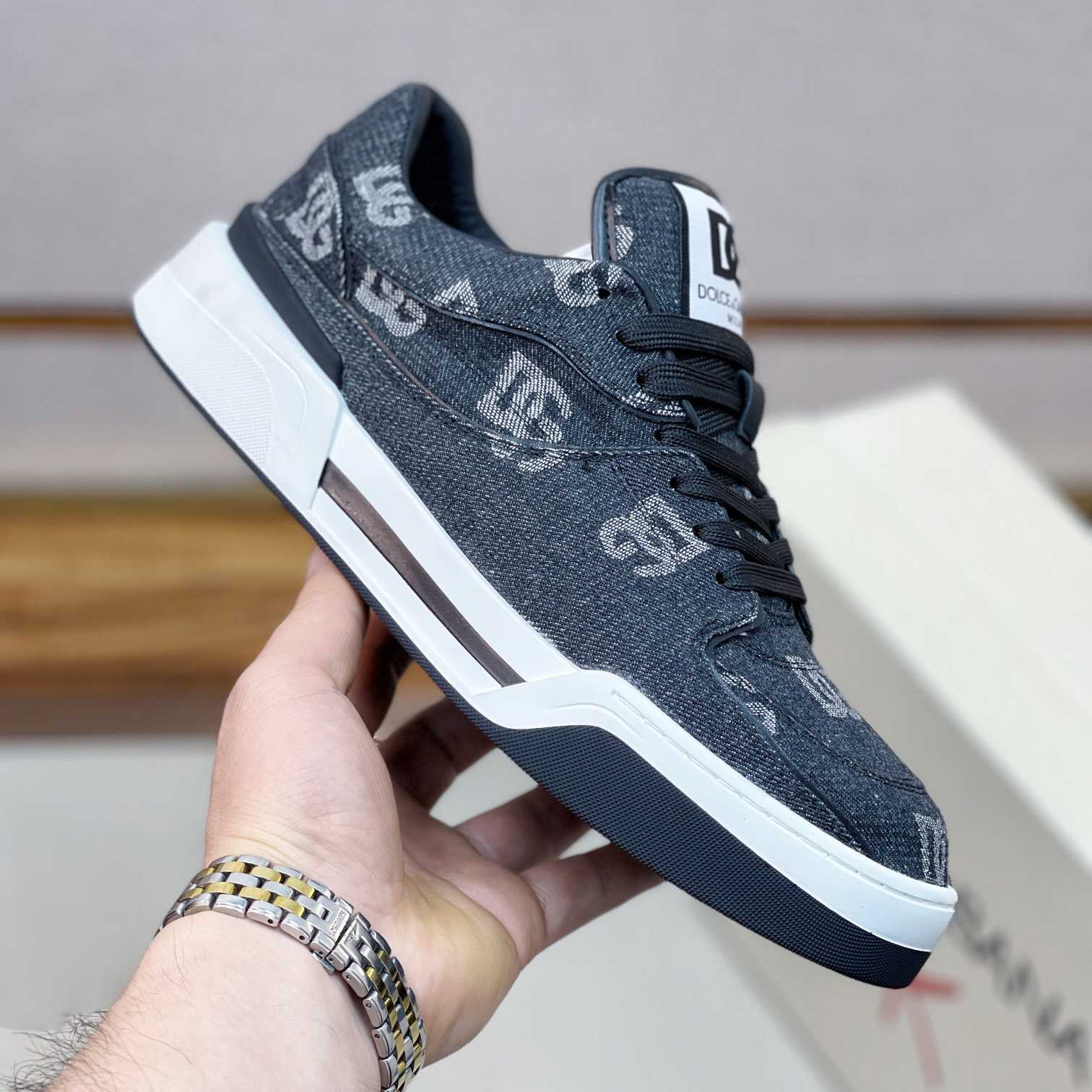 Dolce & Gabbana New Roma Sneakers With Denim Logo - DopestKickz