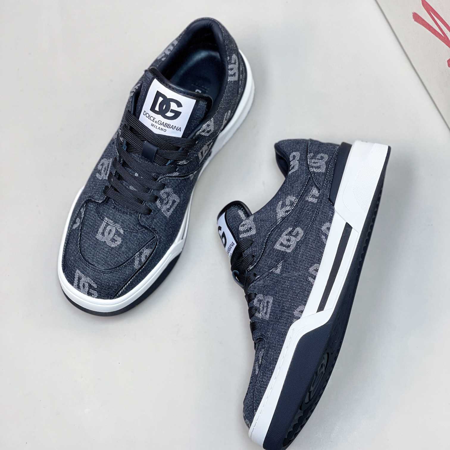Dolce & Gabbana New Roma Sneakers With Denim Logo - DopestKickz