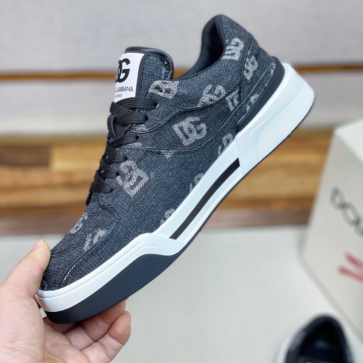 Dolce & Gabbana New Roma Sneakers With Denim Logo - DopestKickz