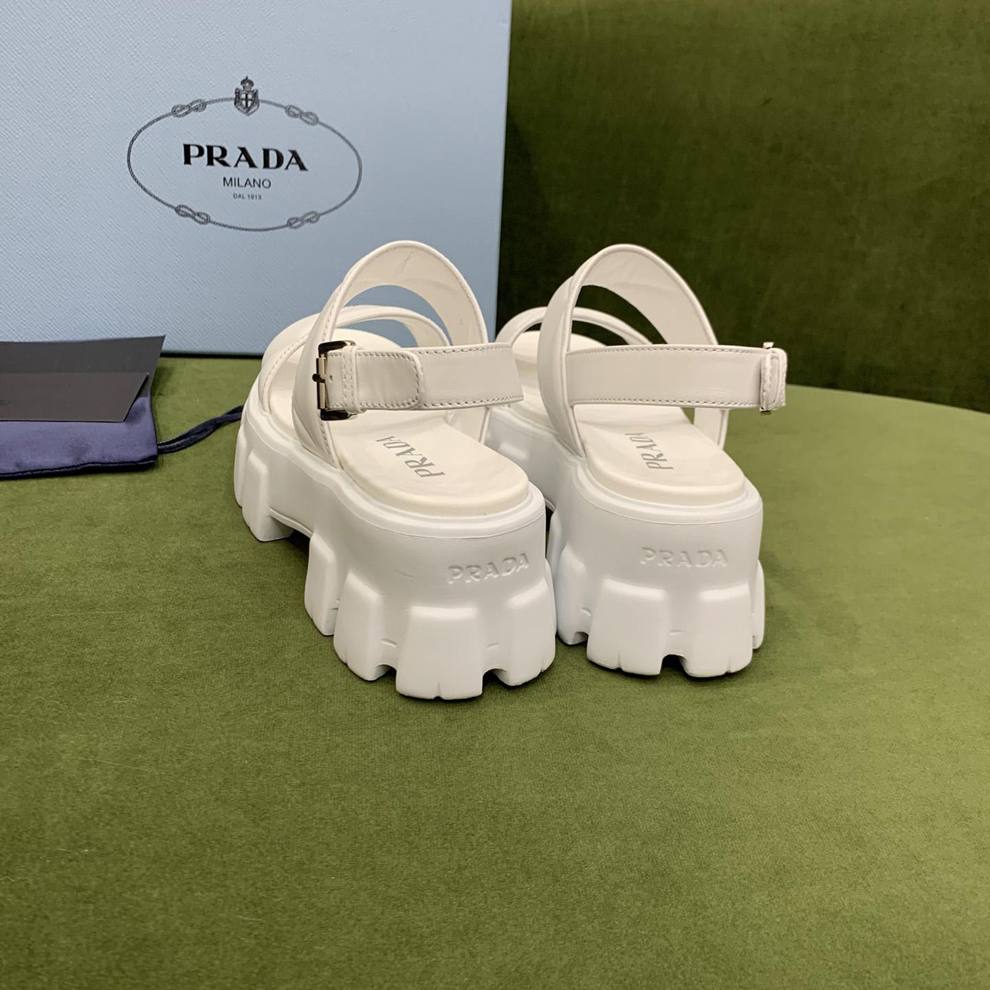 Prada Monolith Leather Sandals - DopestKickz