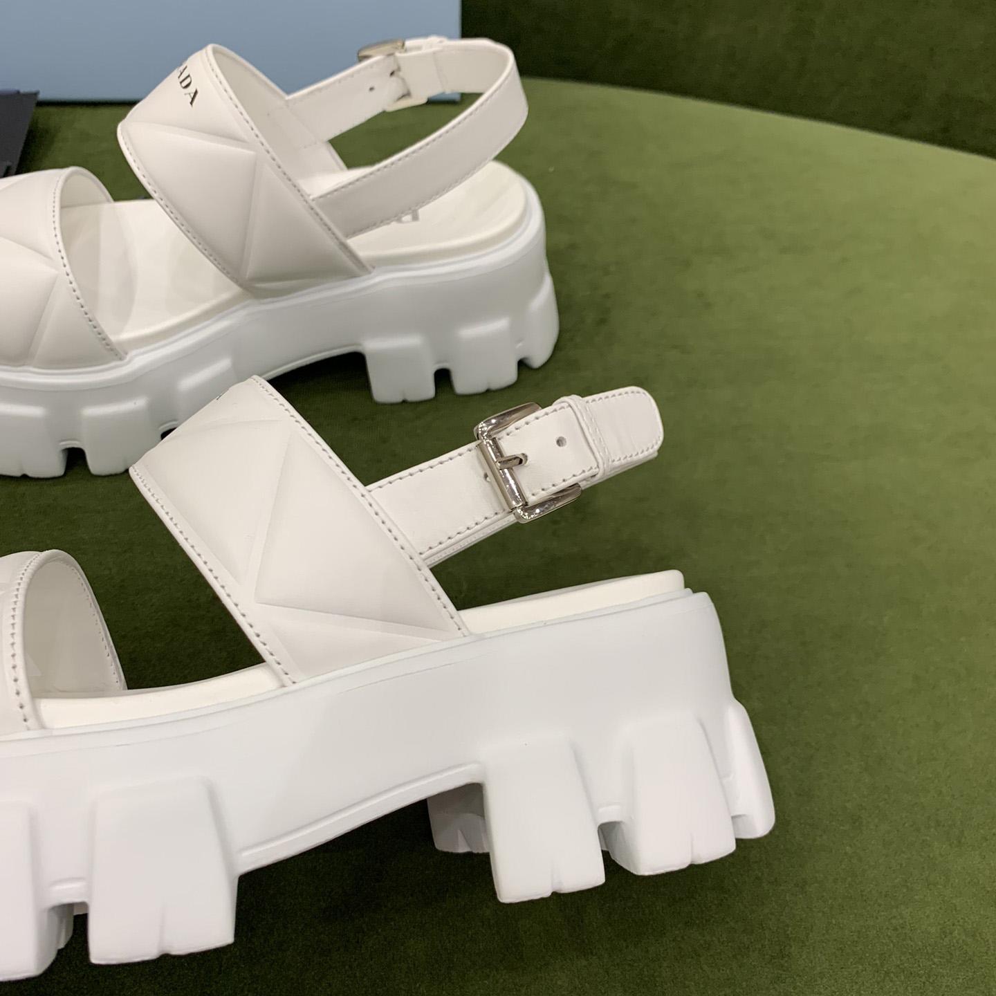 Prada Monolith Leather Sandals - DopestKickz