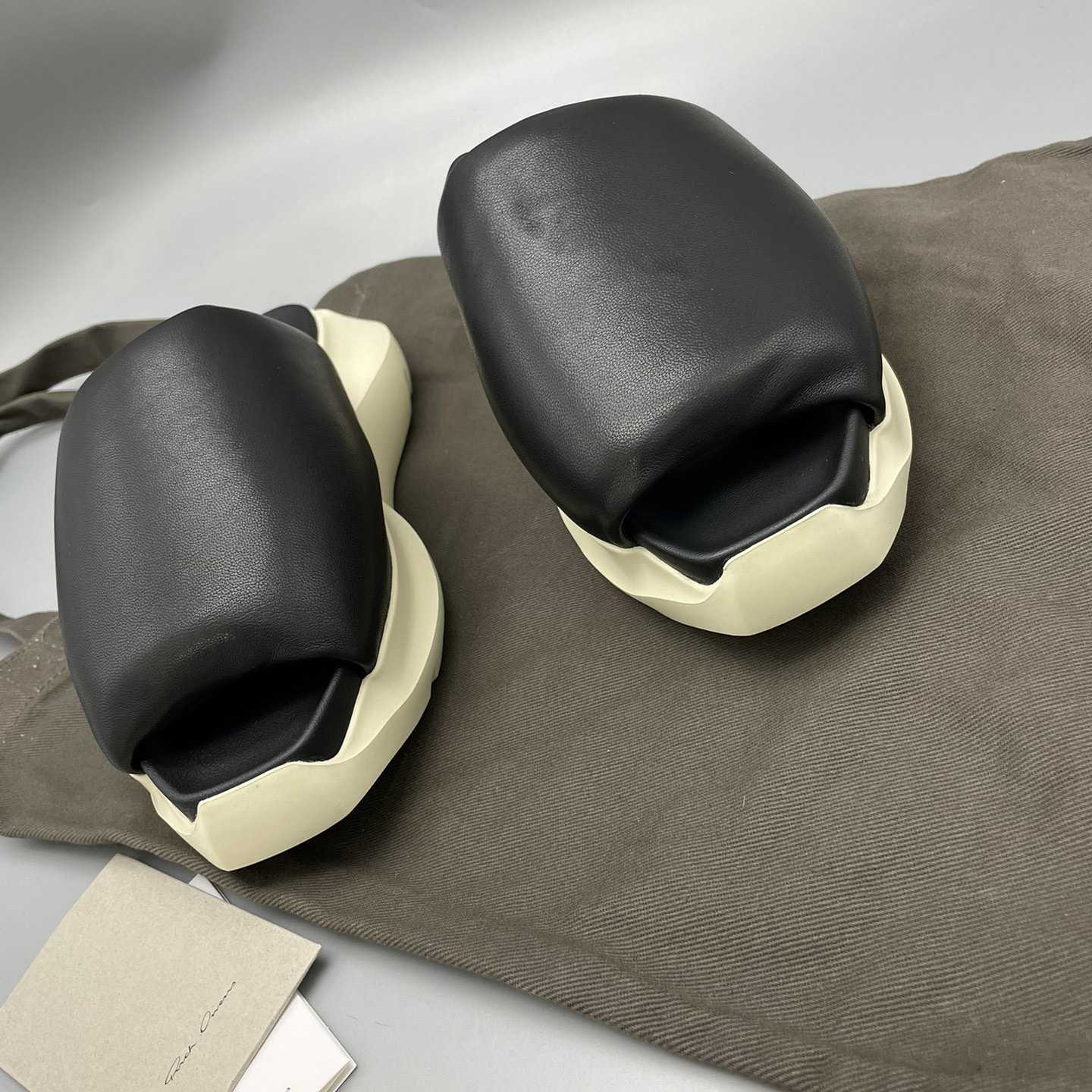 Rick Owens SS23 Edfu Geth Puffer Slide In Black - DopestKickz