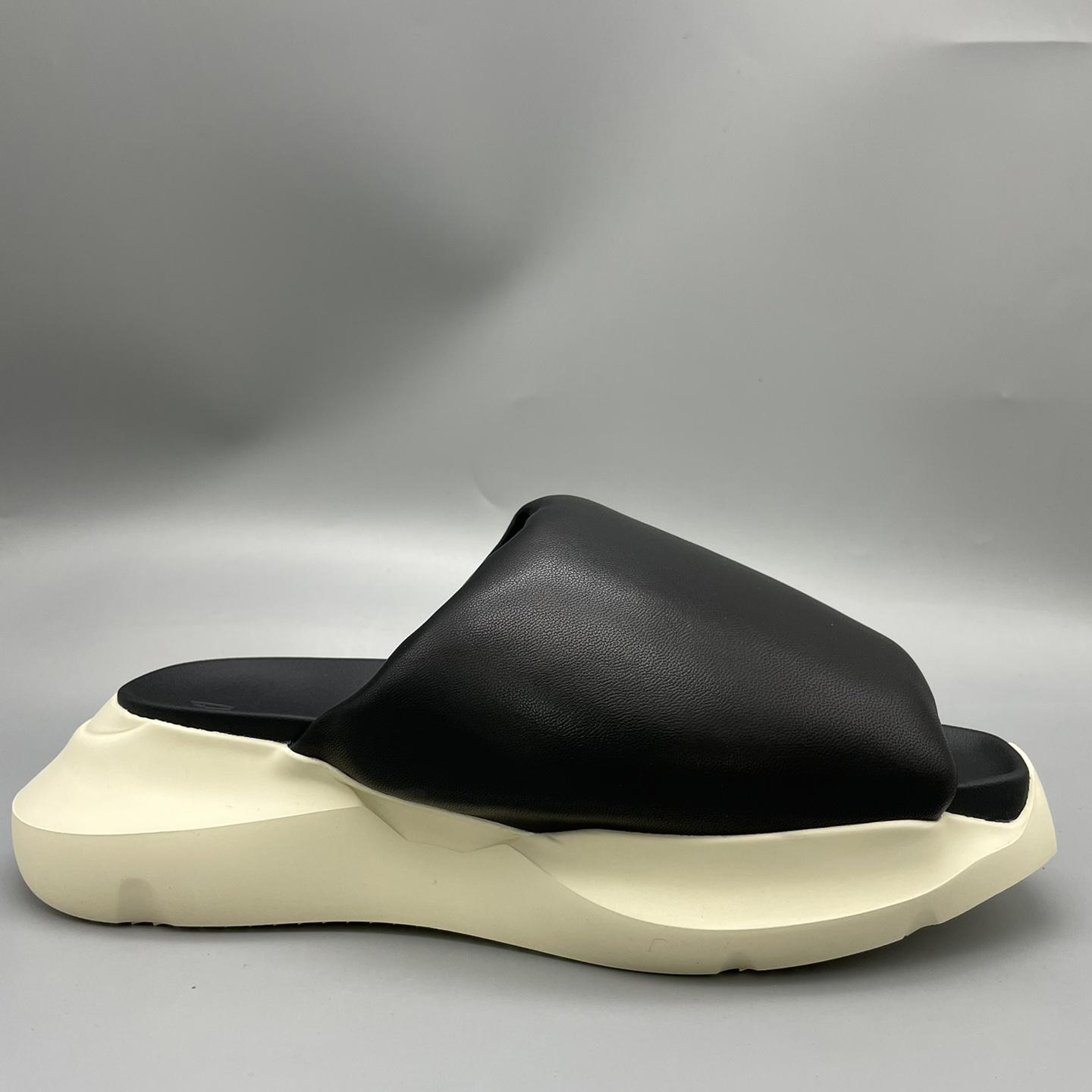 Rick Owens SS23 Edfu Geth Puffer Slide In Black - DopestKickz
