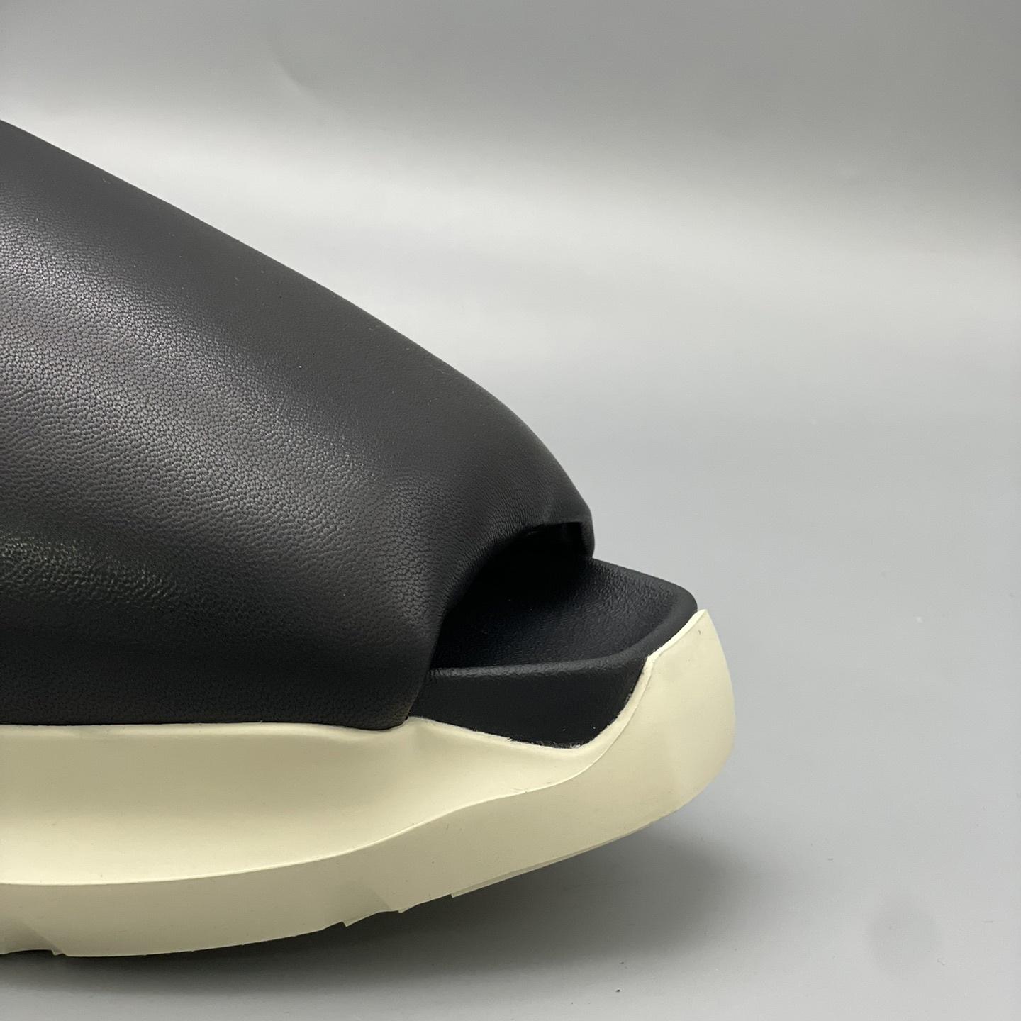 Rick Owens SS23 Edfu Geth Puffer Slide In Black - DopestKickz