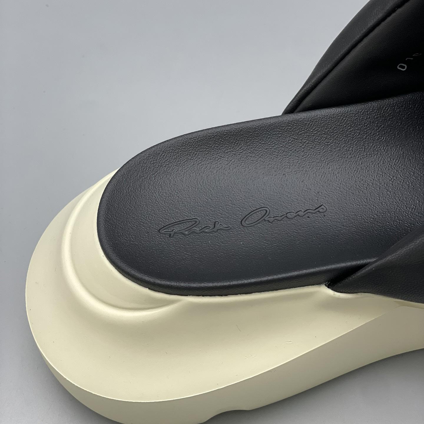 Rick Owens SS23 Edfu Geth Puffer Slide In Black - DopestKickz