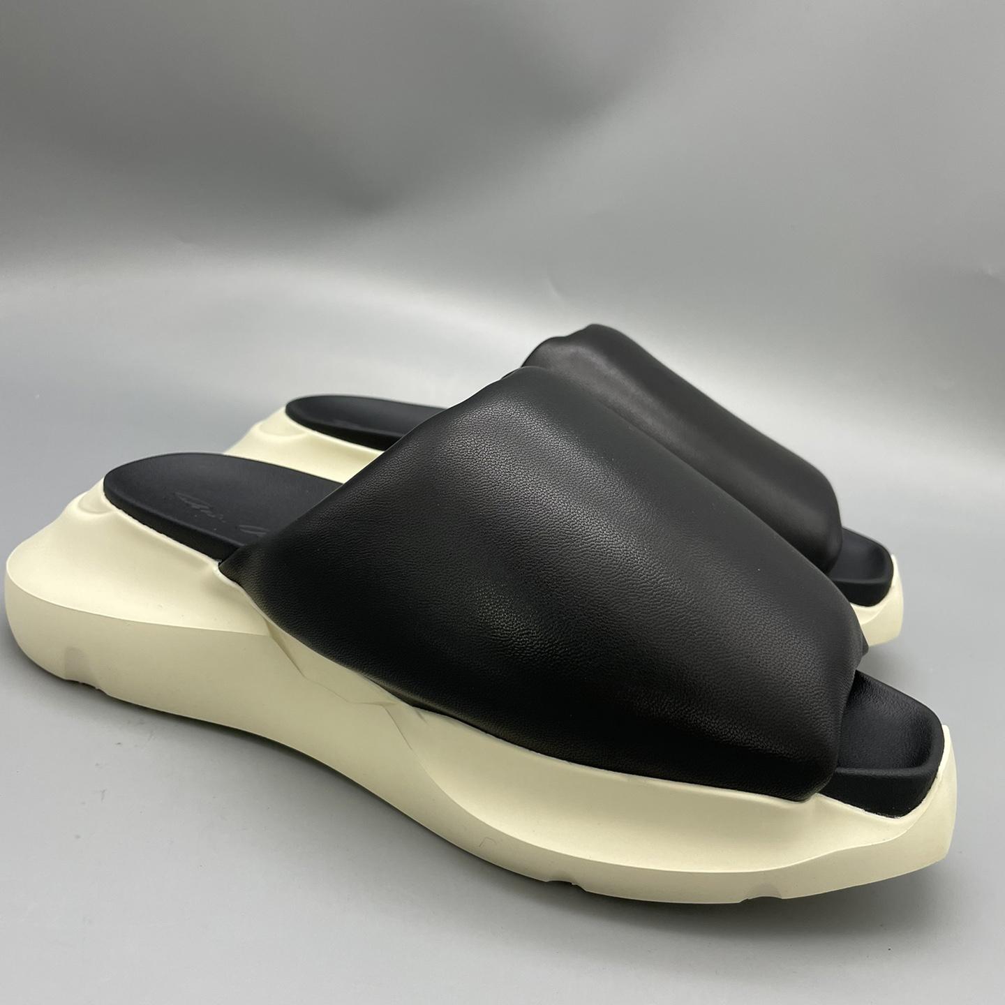 Rick Owens SS23 Edfu Geth Puffer Slide In Black - DopestKickz