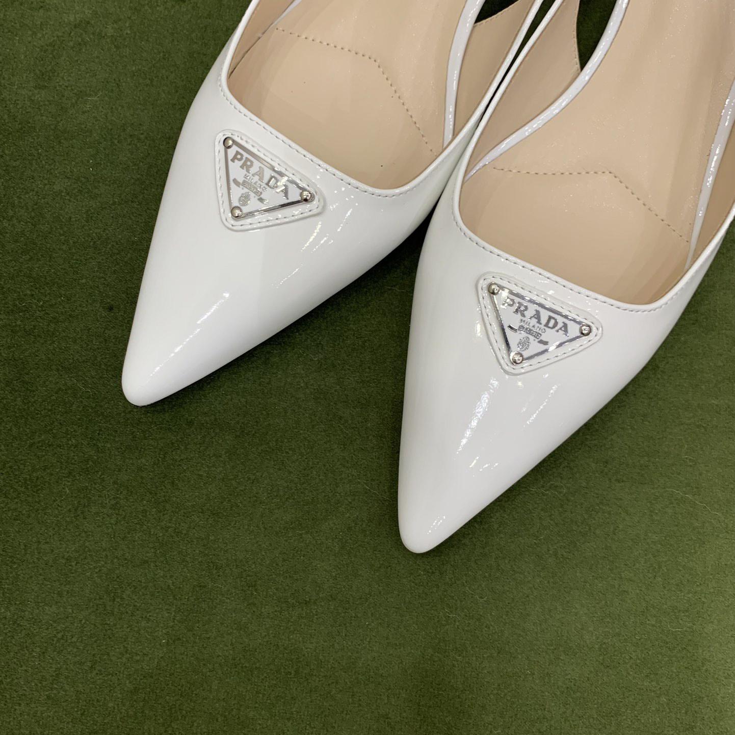 Prada Patent-leather Slingback Pumps - DopestKickz