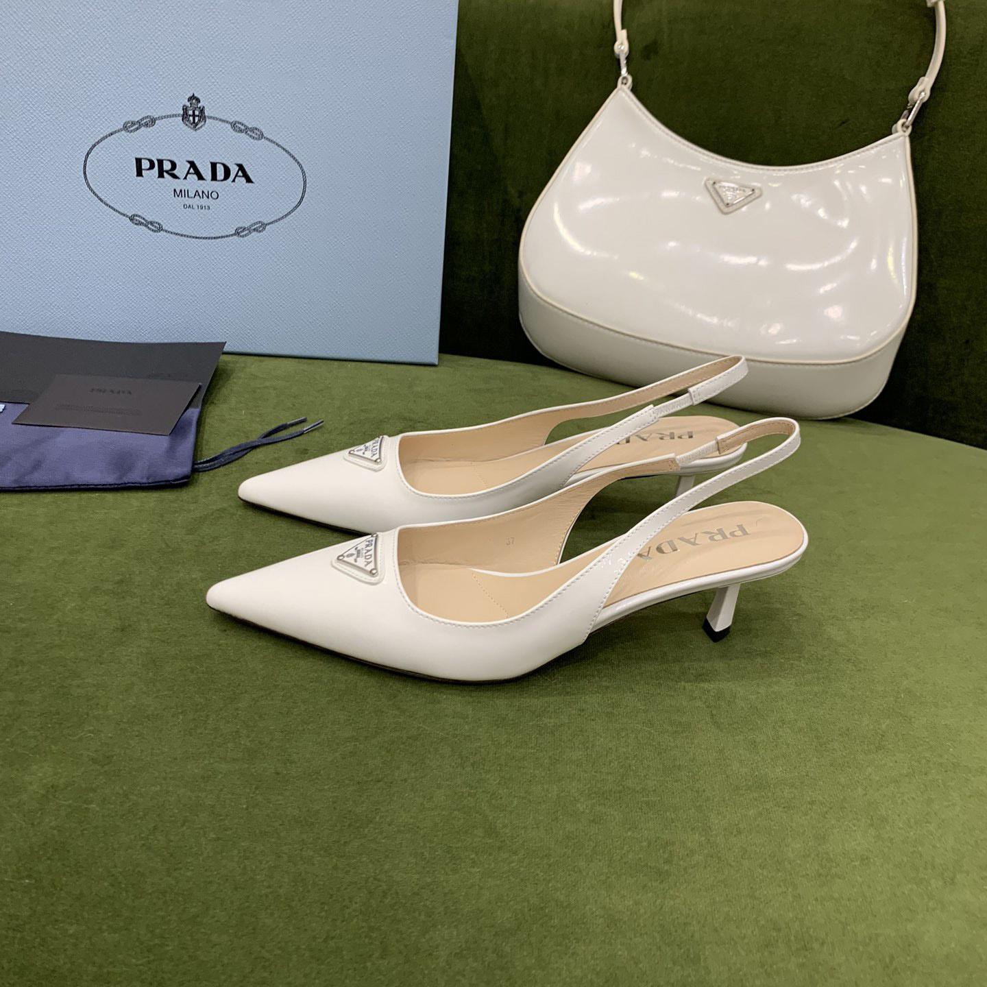 Prada Patent-leather Slingback Pumps - DopestKickz