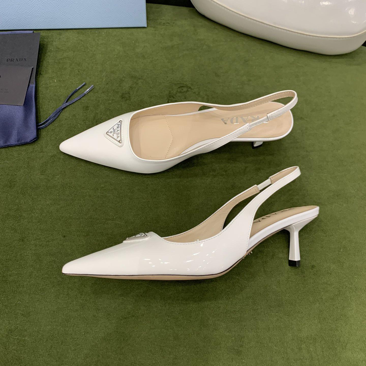 Prada Patent-leather Slingback Pumps - DopestKickz