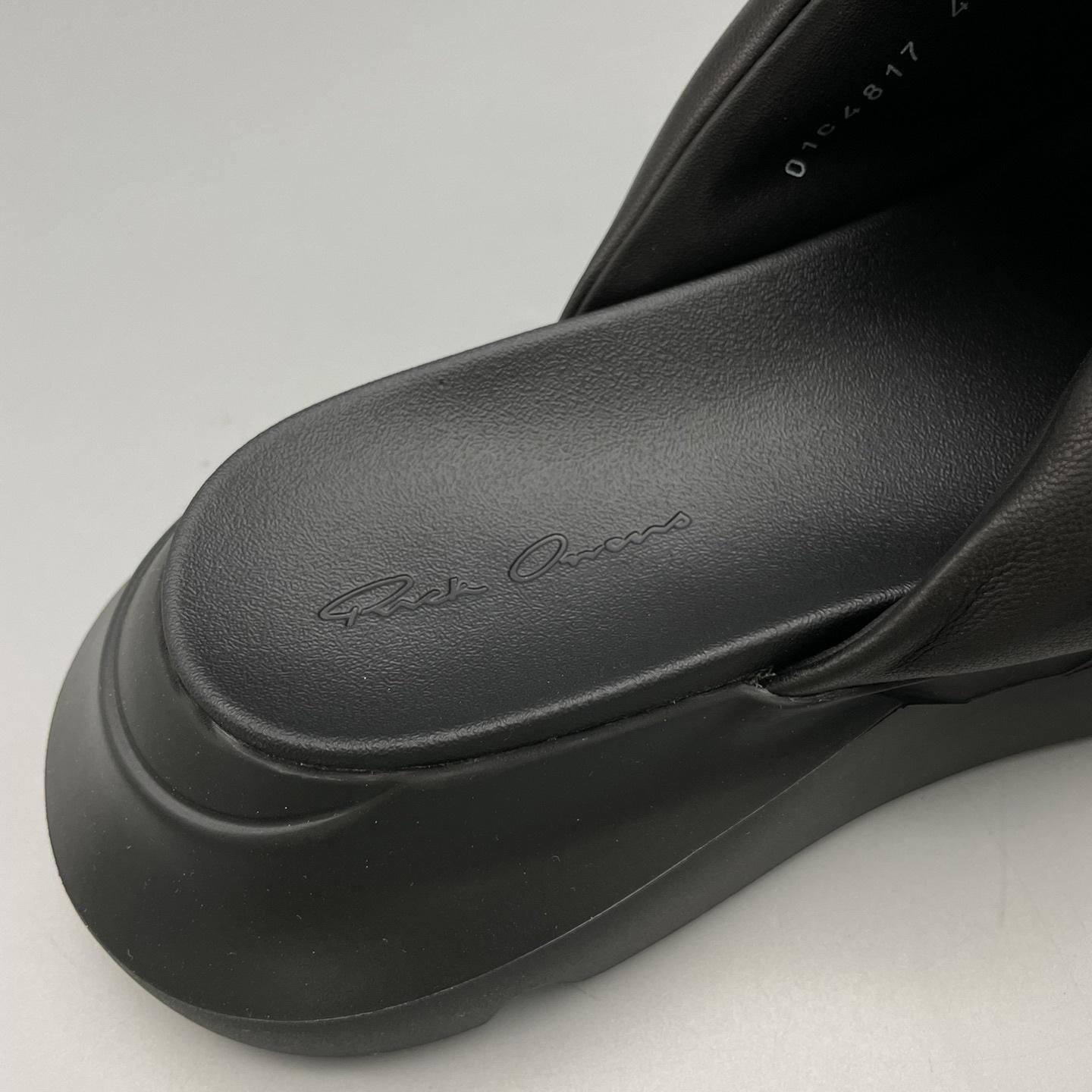 Rick Owens SS23 Edfu Geth Puffer Slide In Black - DopestKickz