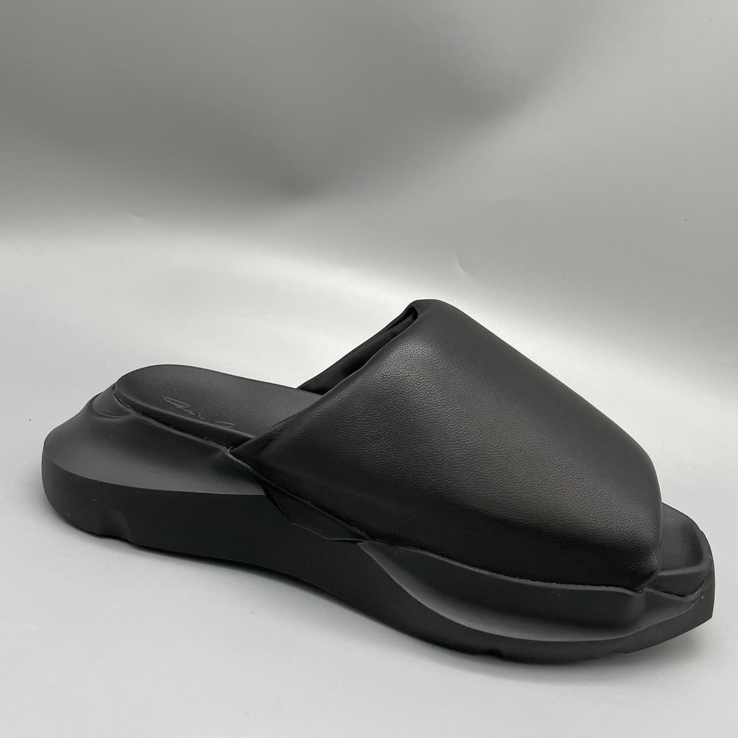 Rick Owens SS23 Edfu Geth Puffer Slide In Black - DopestKickz