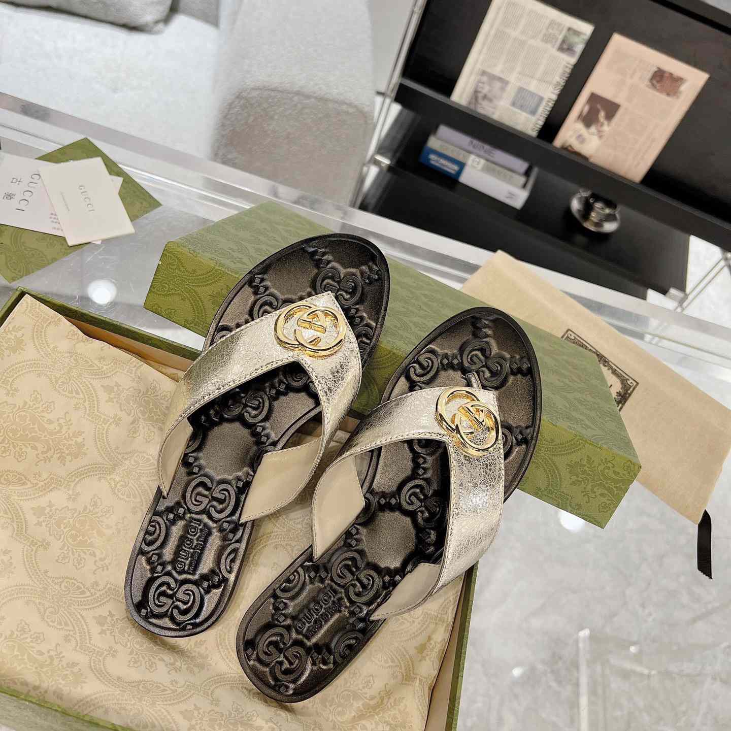 Gucci Double G Thong Sandals - DopestKickz