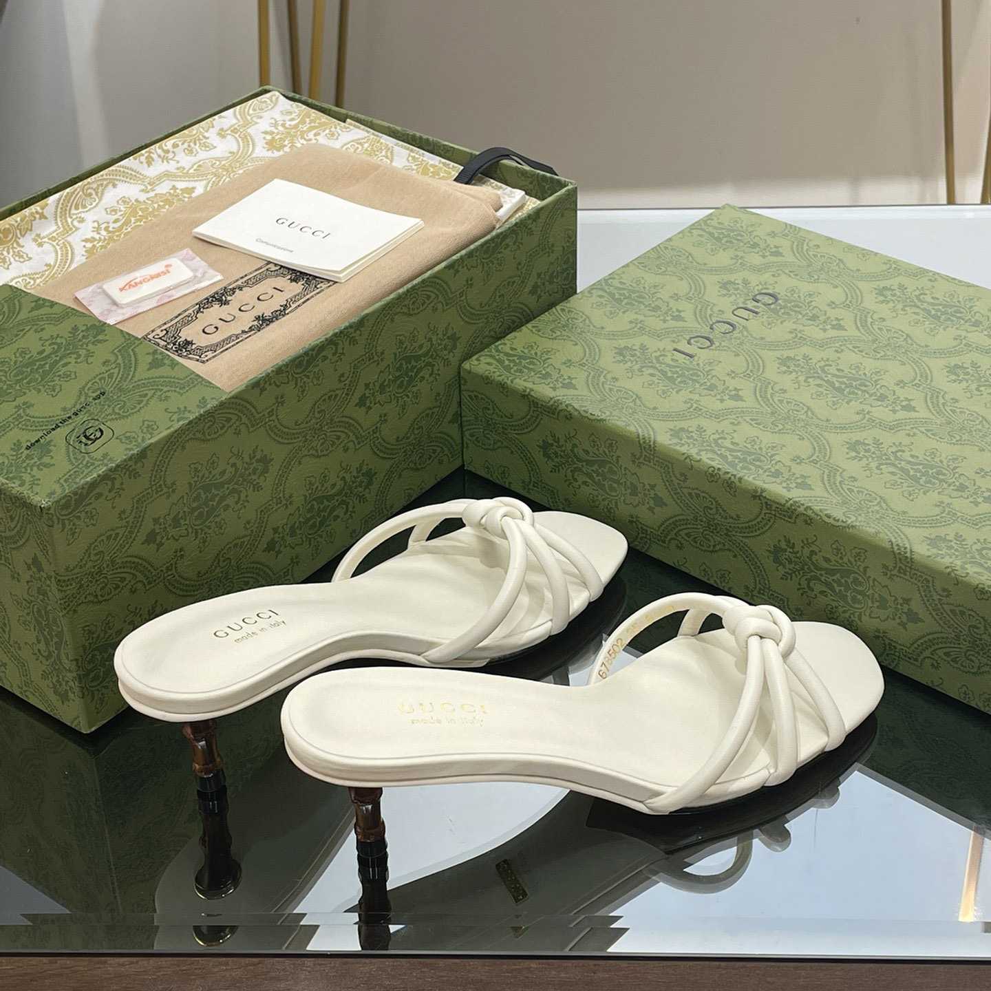 Gucci Women's Slide Sandal With Bamboo  - DopestKickz