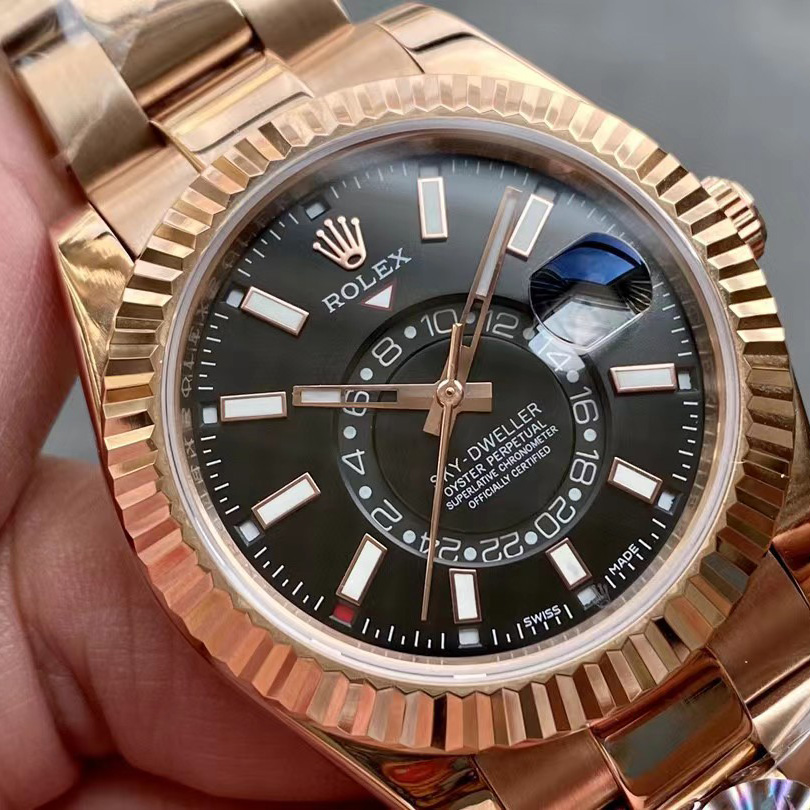 Rolex Sky-Dweller Rose Gold Watch - DopestKickz
