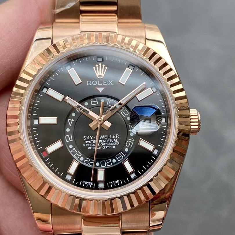 Rolex Sky-Dweller Rose Gold Watch - DopestKickz
