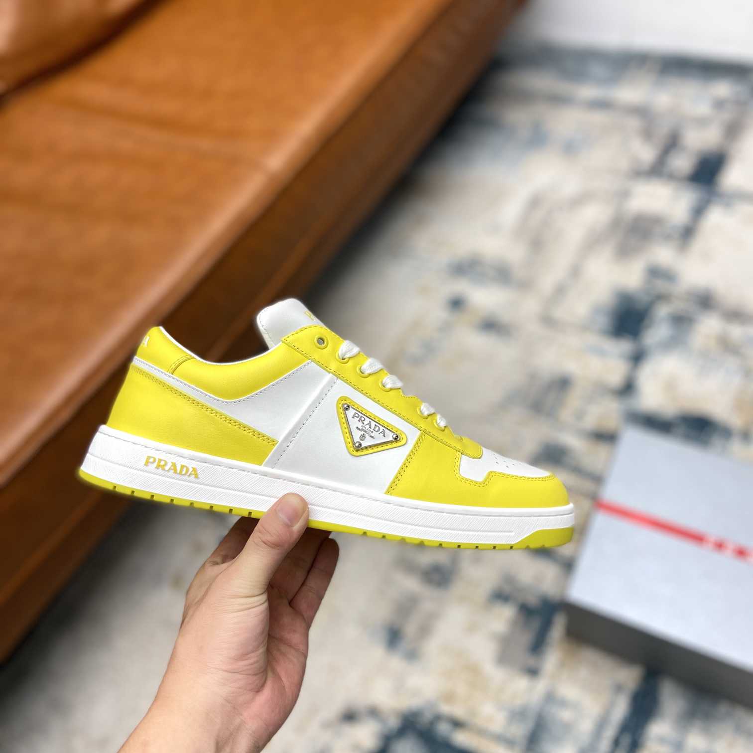 Prada Downtown Leather Sneakers - DopestKickz