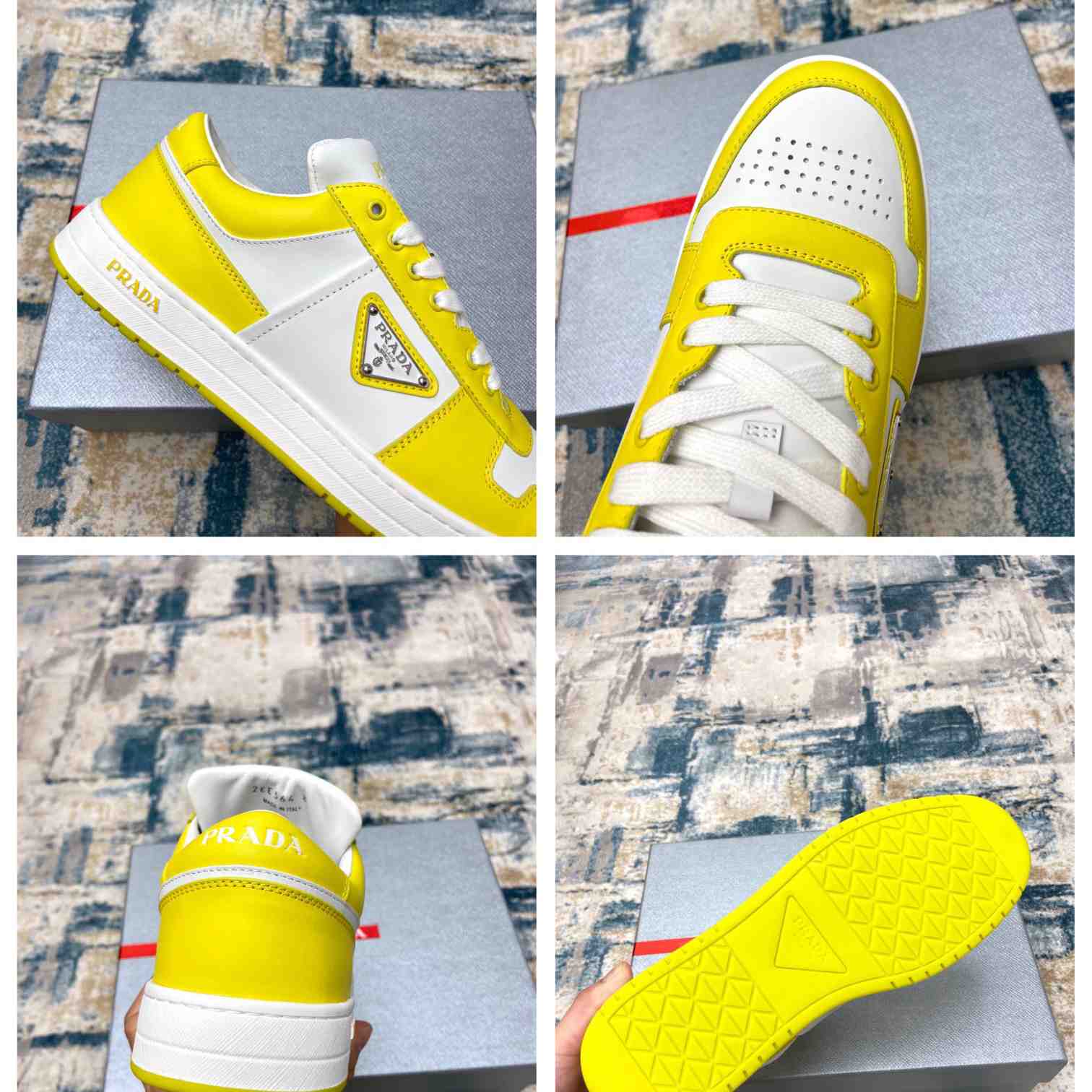 Prada Downtown Leather Sneakers - DopestKickz