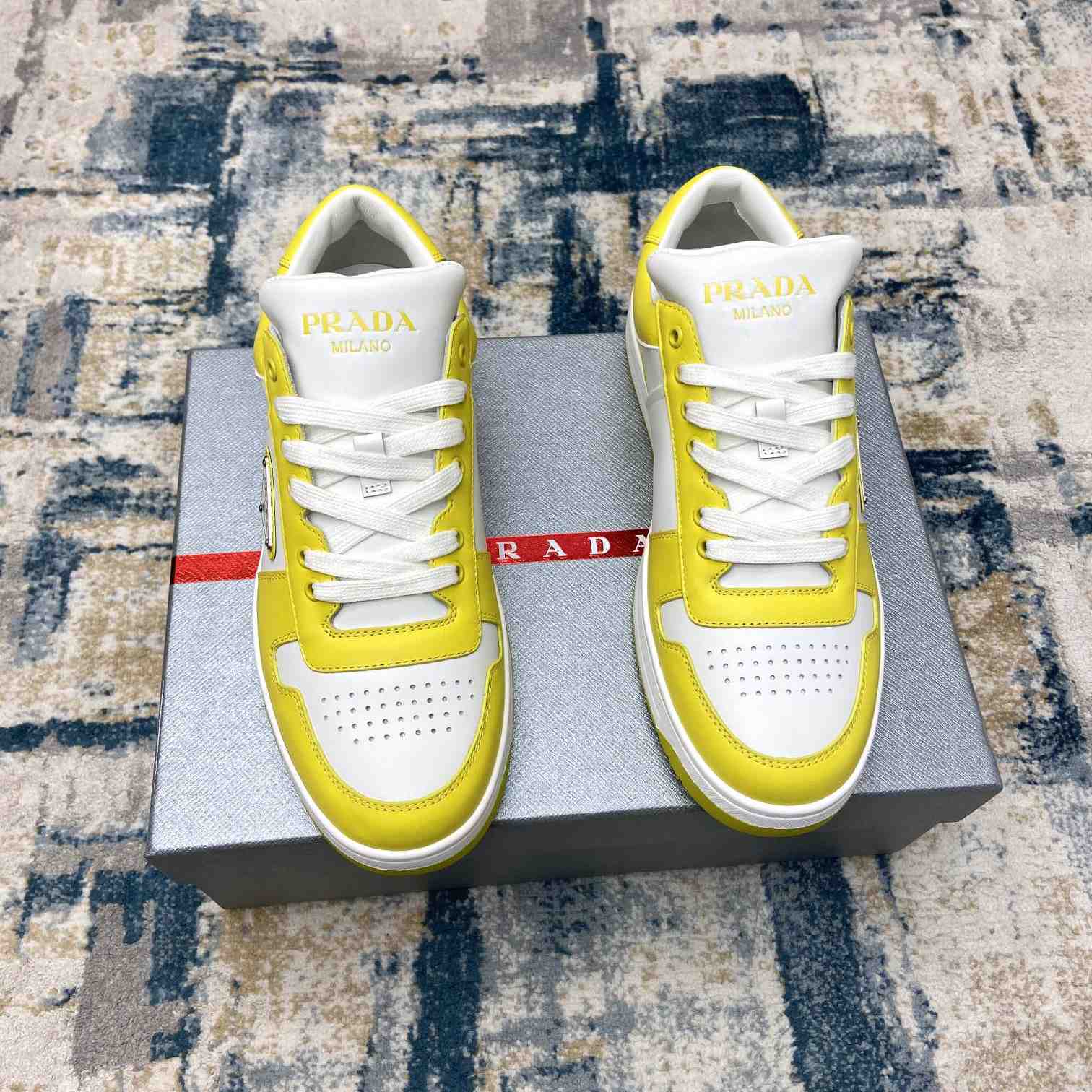 Prada Downtown Leather Sneakers - DopestKickz