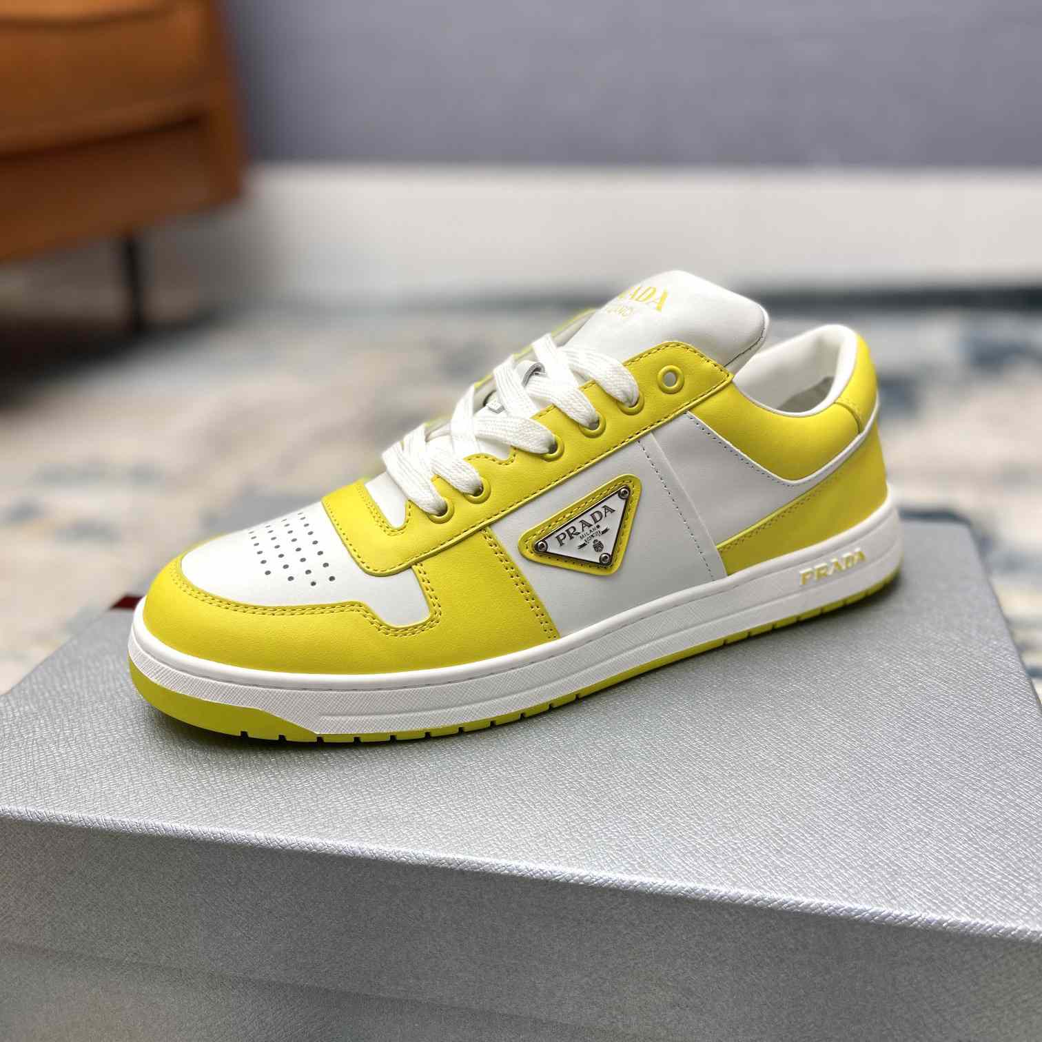 Prada Downtown Leather Sneakers - DopestKickz