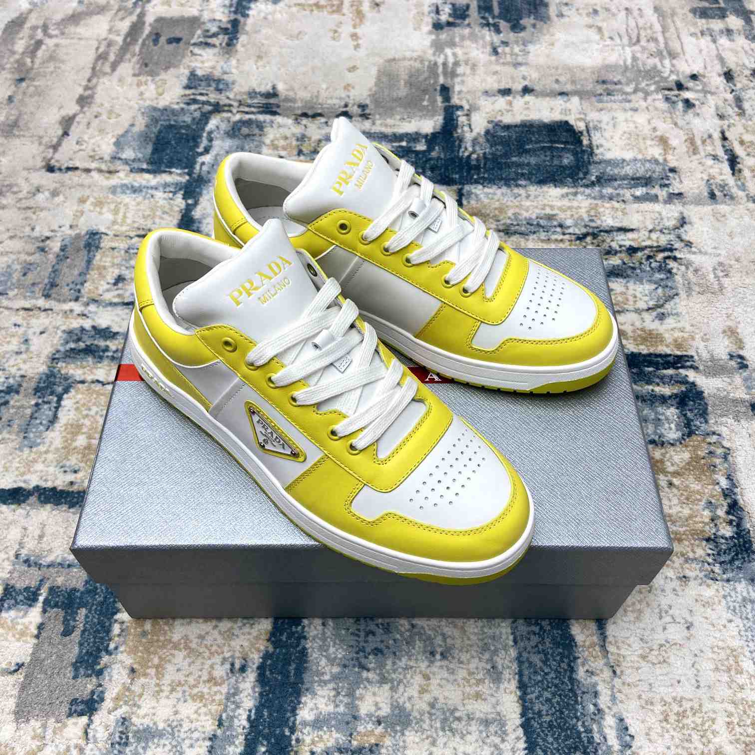 Prada Downtown Leather Sneakers - DopestKickz