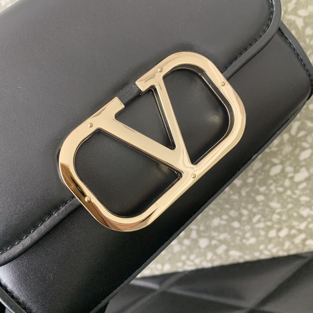 Valenti Small VLogo Type Shoulder Bag In Calfskin - DopestKickz