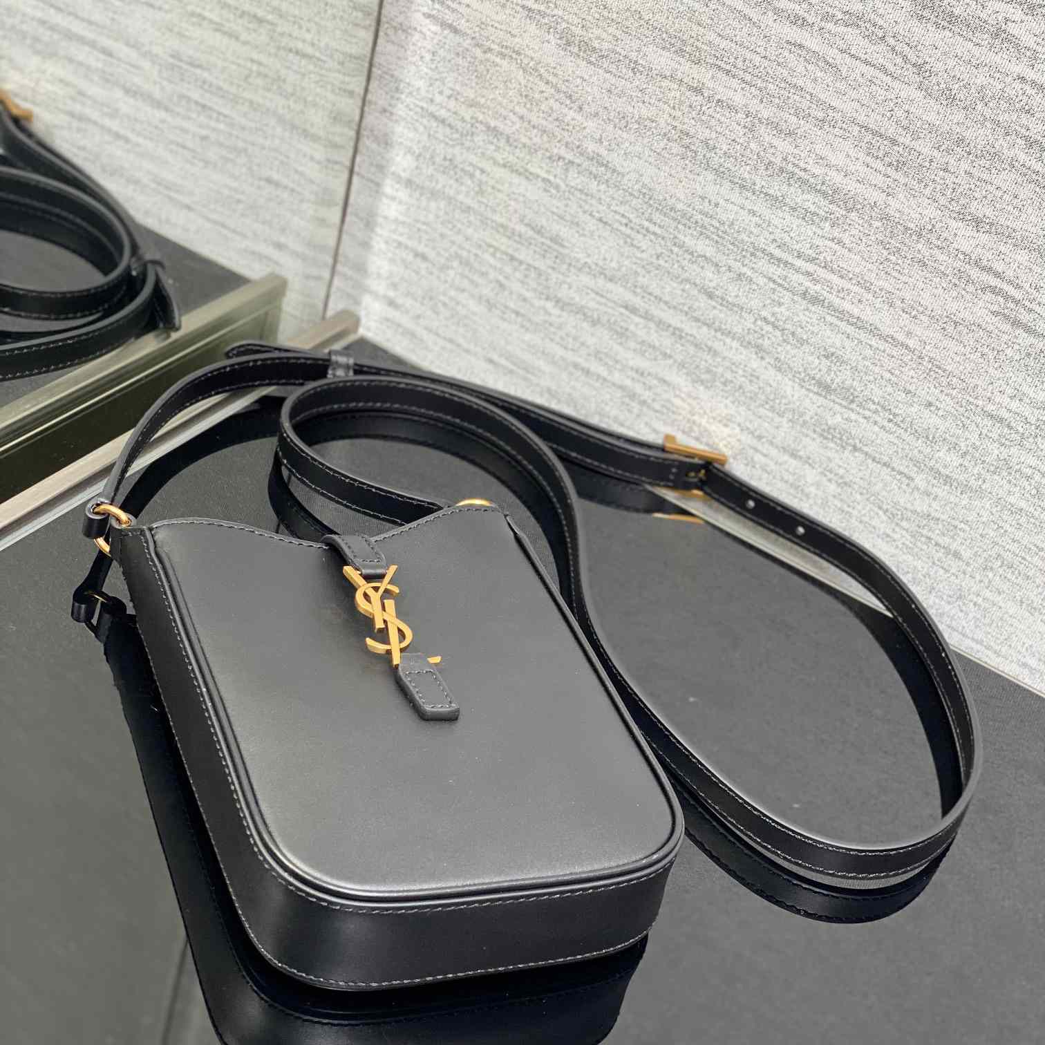 Saint Laurent Le 5 À 7 Mini Vertical In Shiny Leather - DopestKickz