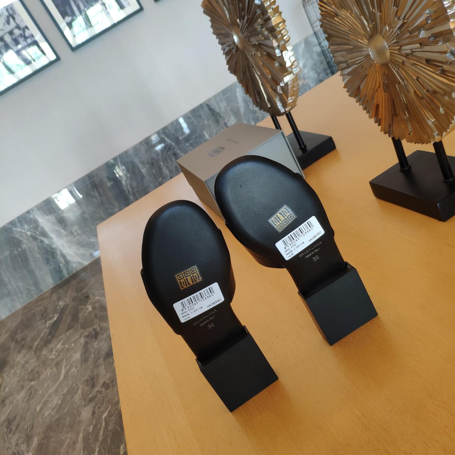 Balenciaga Box Mule Leather Sandals - DopestKickz